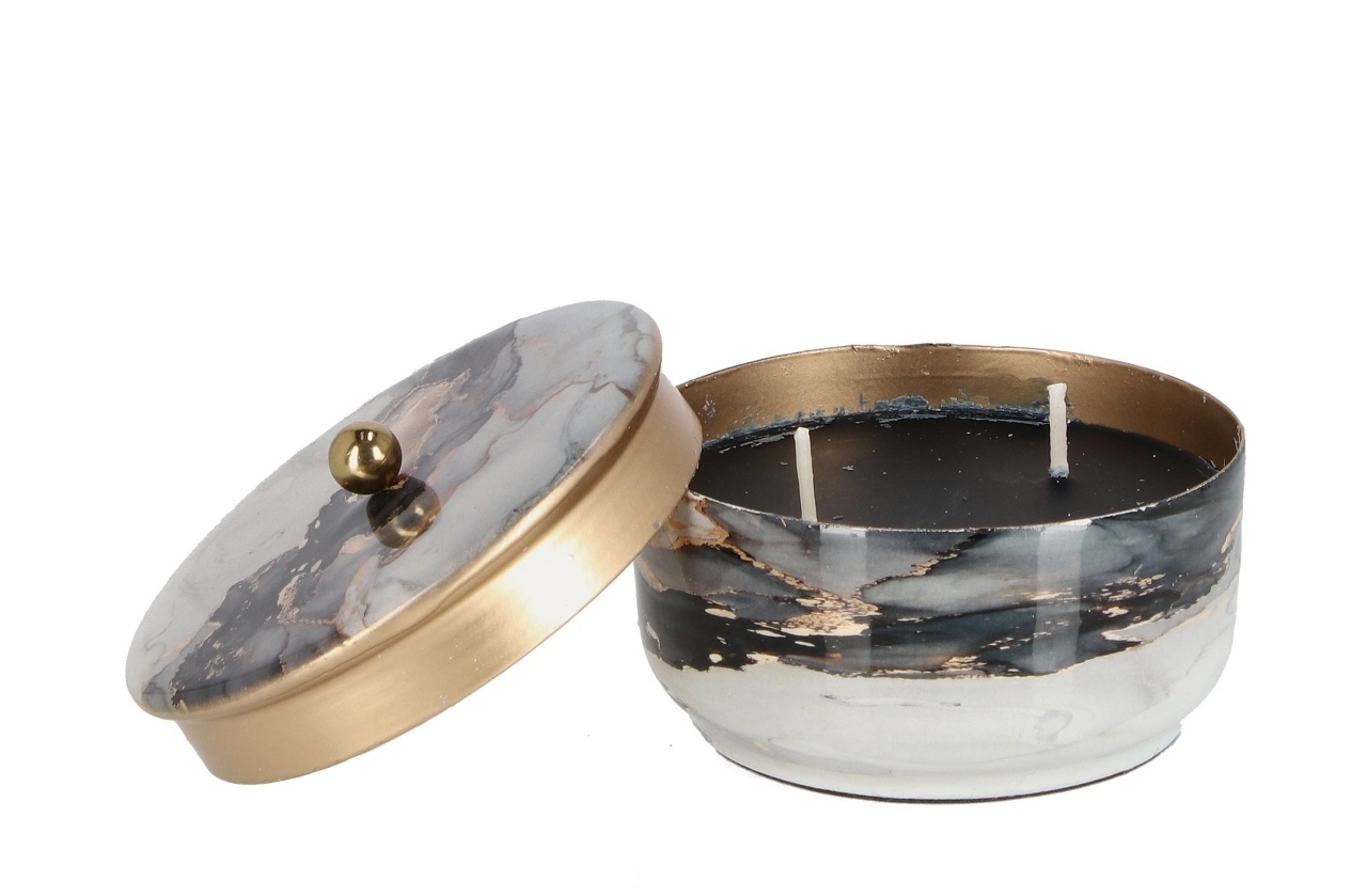 Candles Lumanare cu suport multicolora din metal 7 cm Marsha Bizzotto