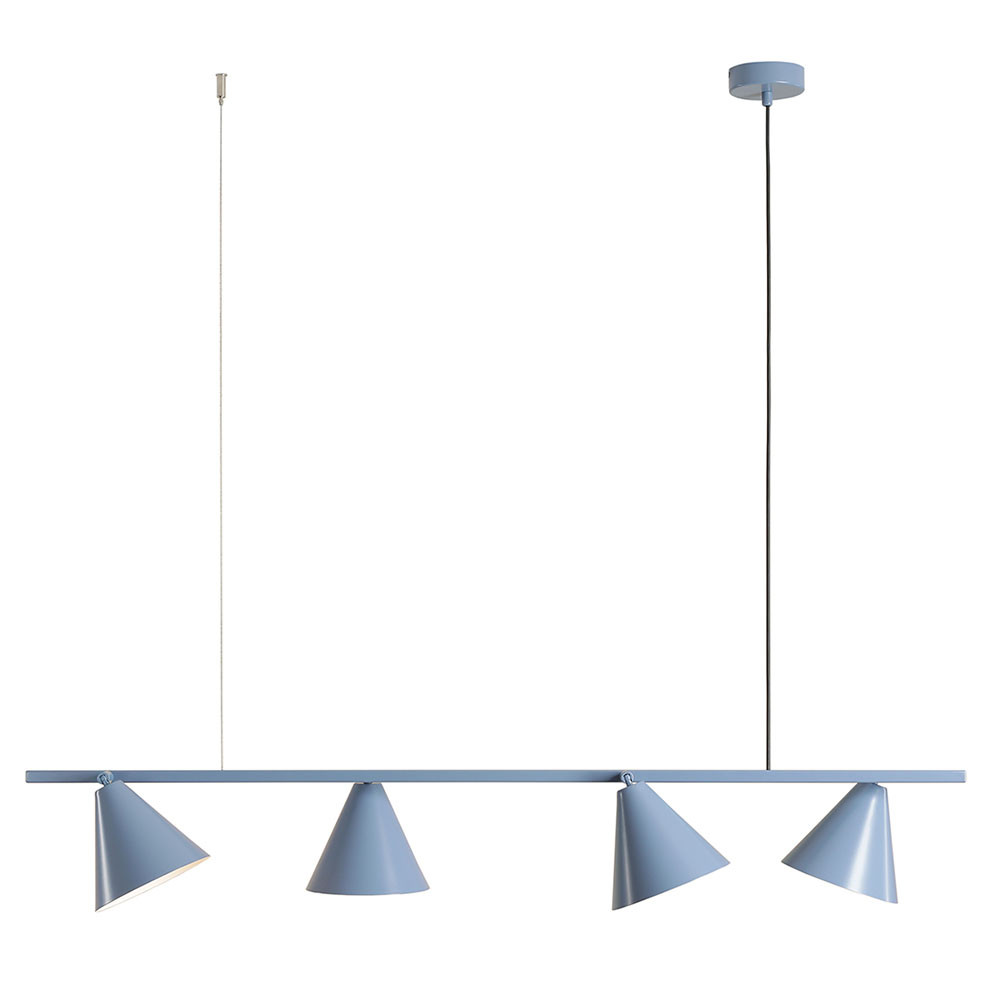 Quiet Object Lustra albastra din metal cu 4 becuri Form Quiet Object
