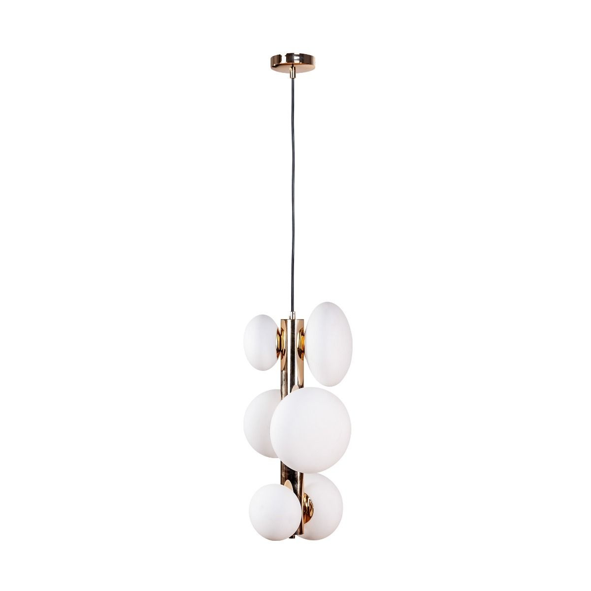 Lighting Fixtures Lustra aurie/alba din metal cu 6 becuri Omi Zuma Line