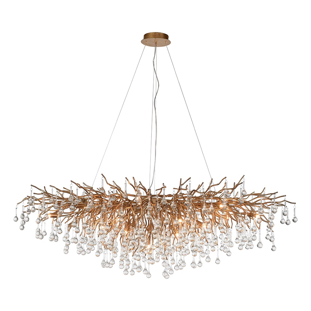 Lighting Fixtures Lustra aurie din metal cu 15 becuri Iicicle Zuma Line
