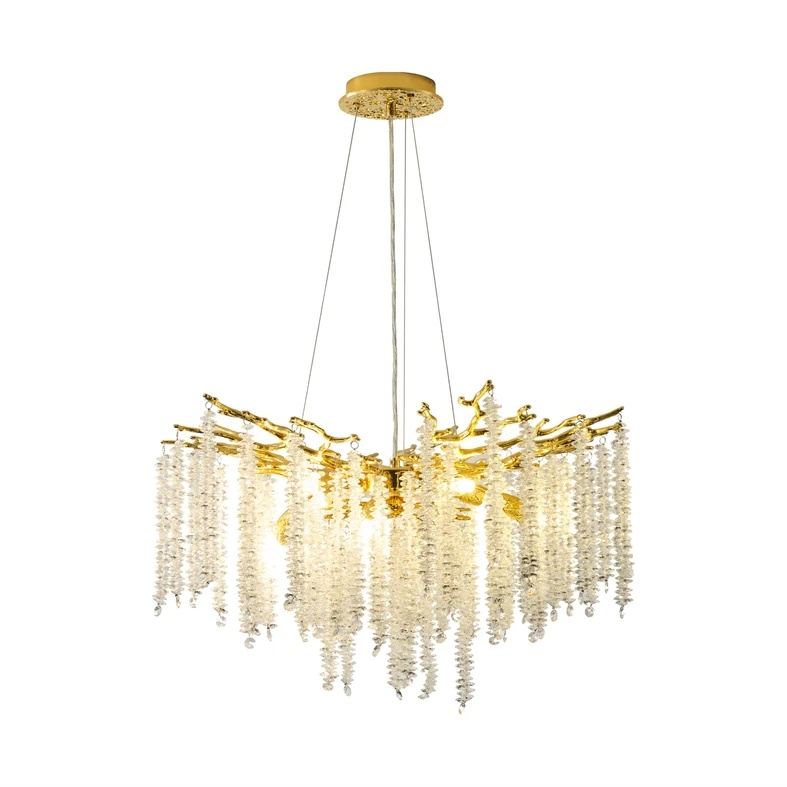 Lighting Fixtures Lustra aurie din metal cu 8 becuri Dijon Zuma Line