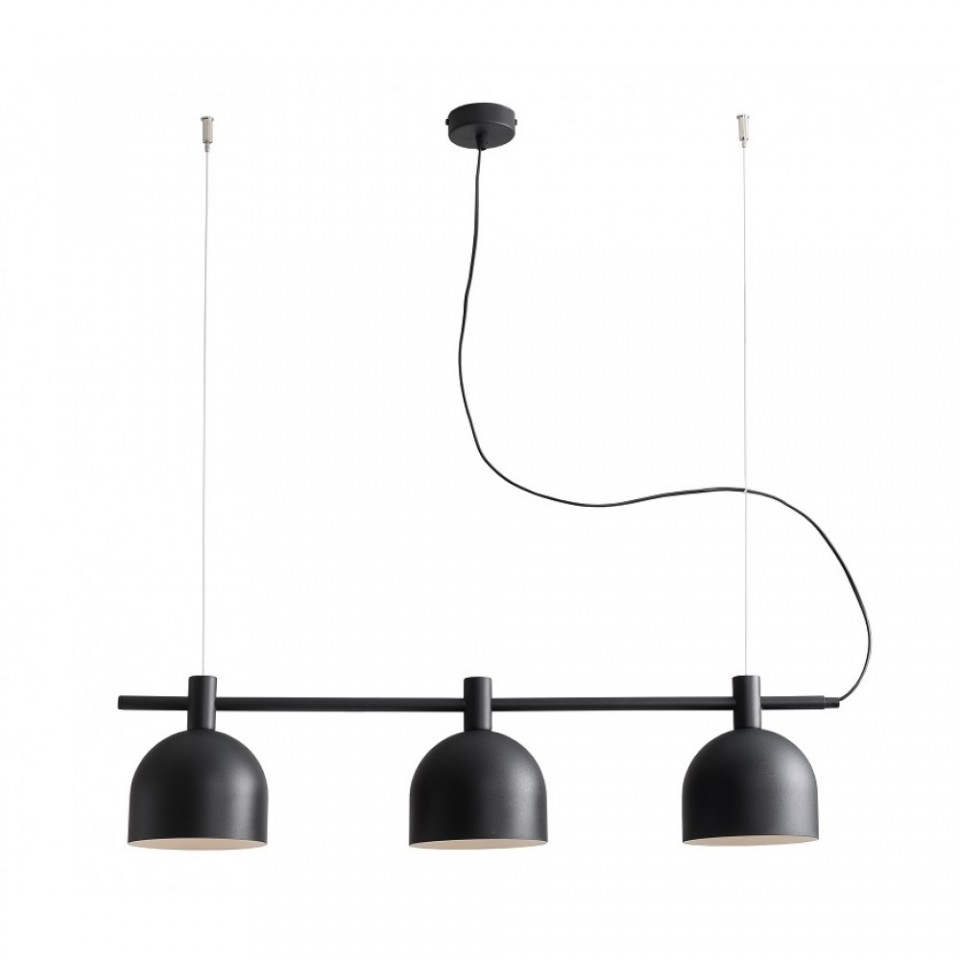 Chandeliers Lustra neagra din metal cu 3 becuri Beryl Terry Aldex