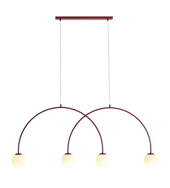 Lighting Fixtures Lustra rosie din metal cu 4 becuri Una L Aldex