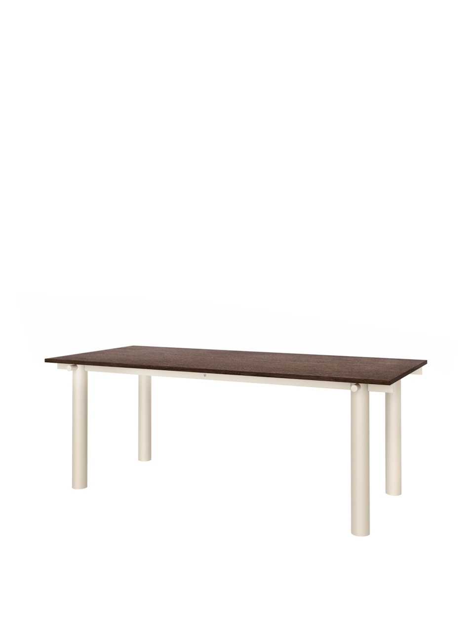 Tables Masa dining crem deschis/maro inchis din metal 90x200 cm Atura Ferm Living