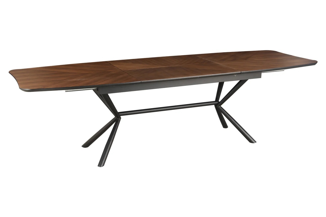 nuc Masa dining extensibila maro/neagra din metal 100x180(270) cm Grandezza Walnut The Home Collection