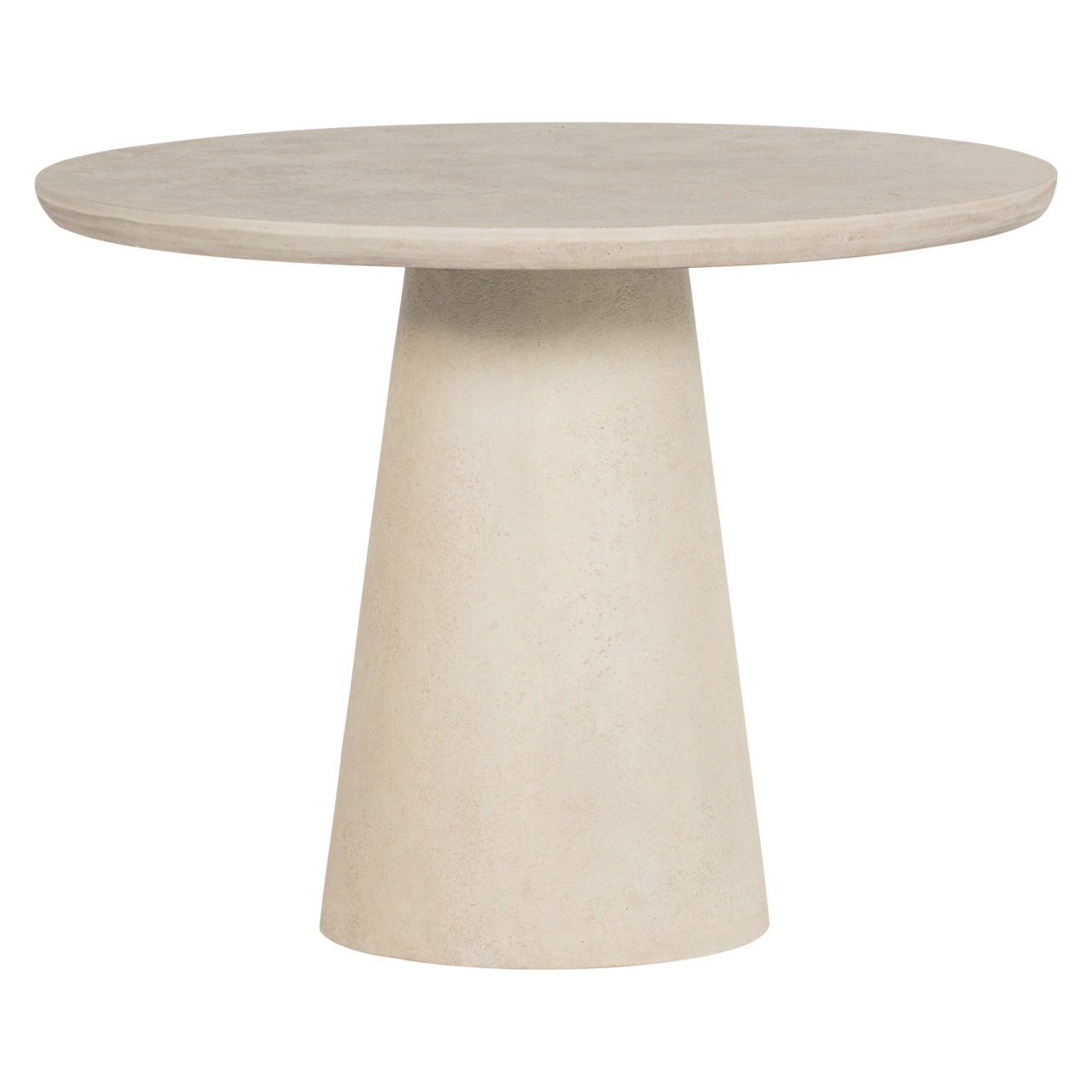 Outdoor Furniture Masa dining exterior crem din plastic 100 cm Kevon Woood