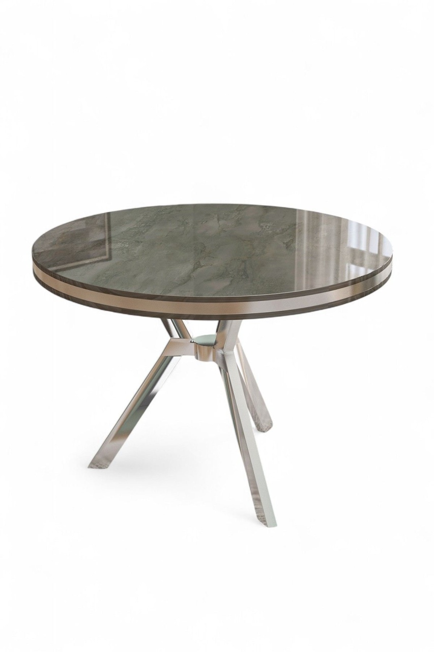 Masa dining gri/argintie 90 cm Mos The Home Collection