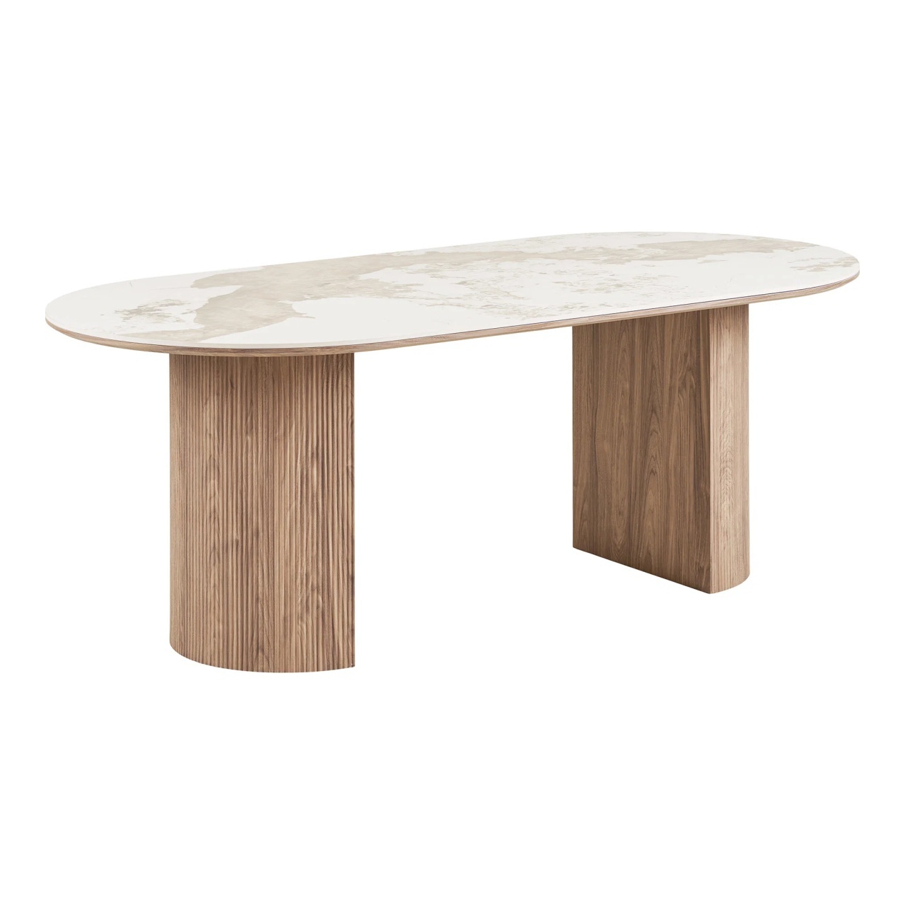 Kitchen & Dining Room Tables Masa dining maro/alba din ceramica 100x210 cm Athens House Nordic