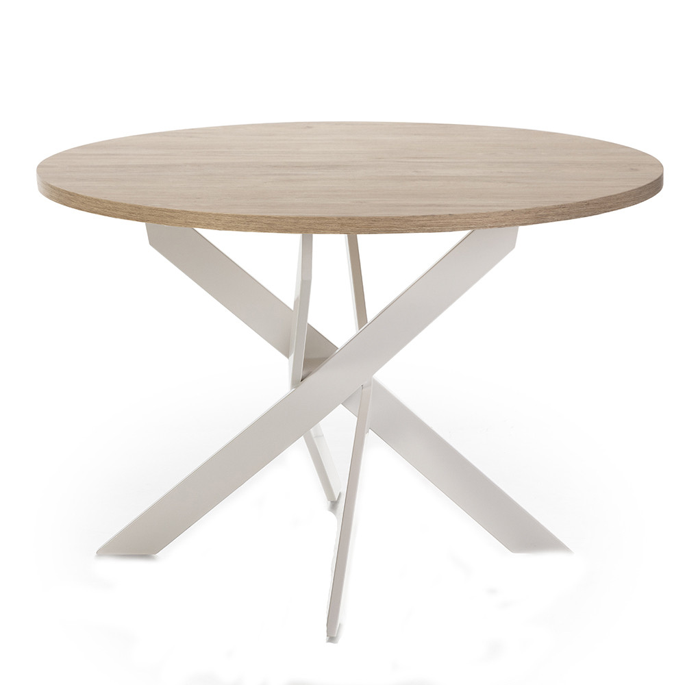 Quiet Object Masa dining maro /alba din metal 120 cm Ther Quiet Object