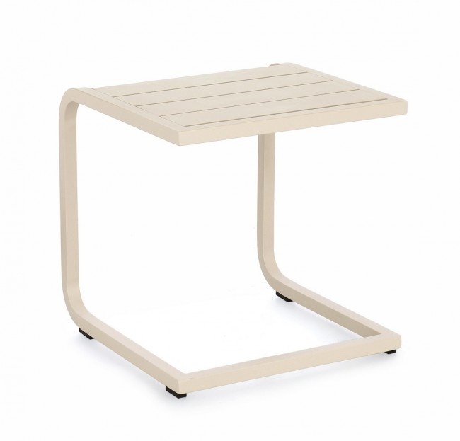 Outdoor Furniture Masa laterala exterior crem din metal 40x40 cm Taylor Bizzotto