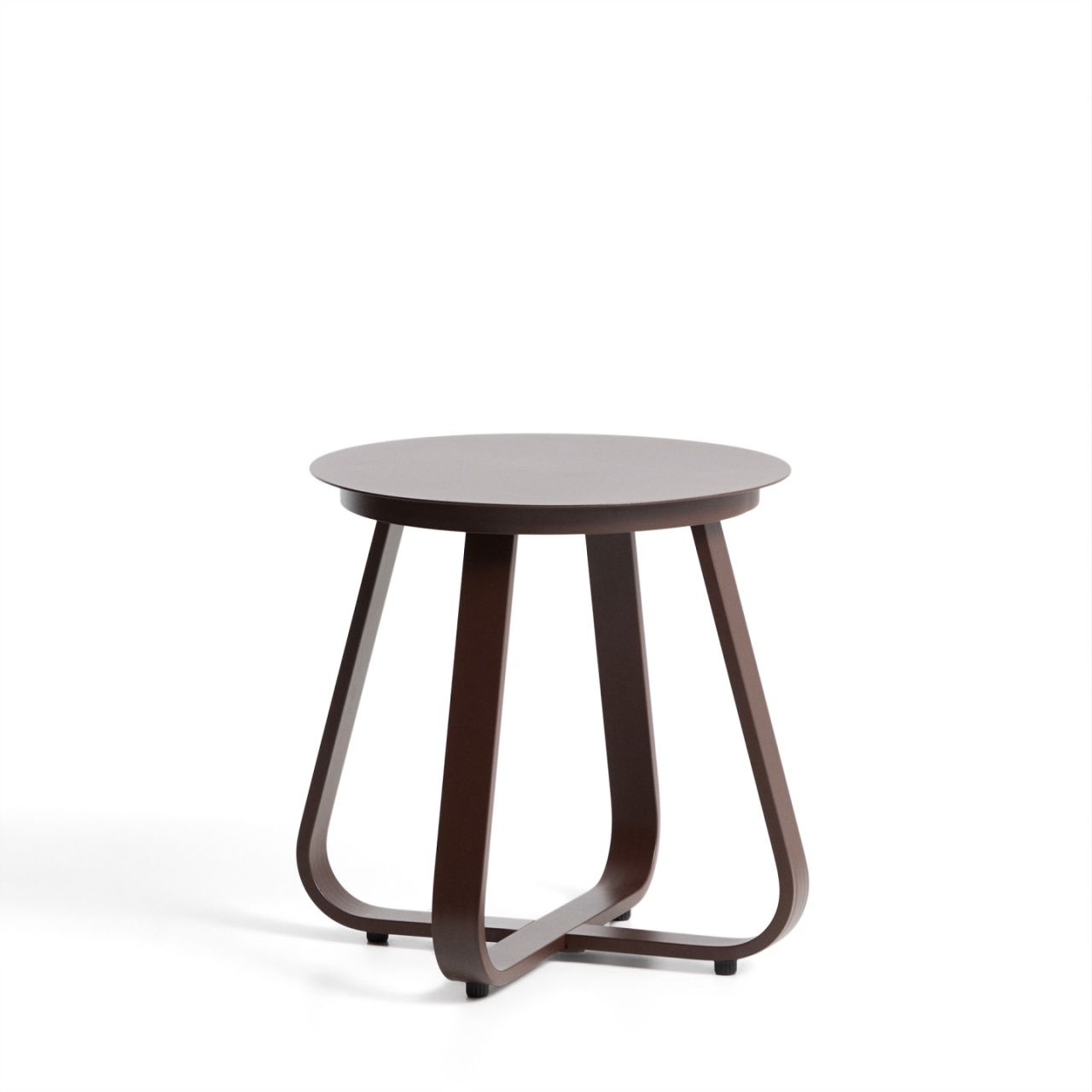 kave taburetes Masa laterala exterior maro din metal 48 cm Tamaris Kave Home