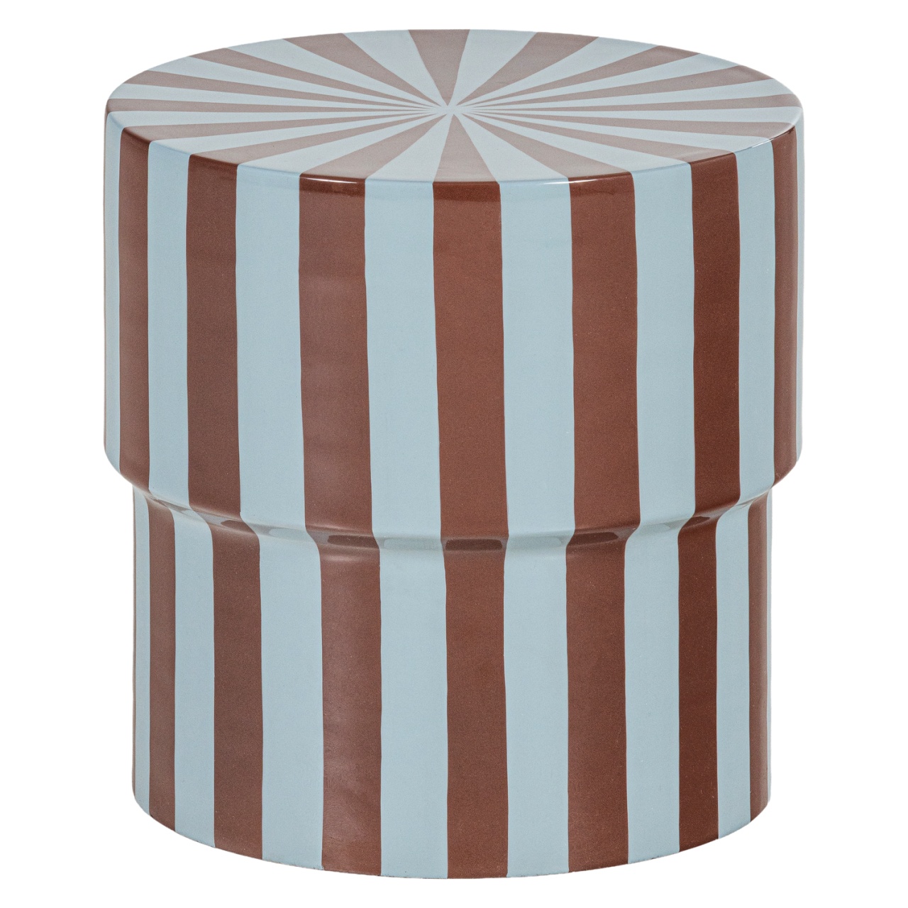 Accent Tables Masa laterala maro/albastra din metal 36 cm Olia Woood