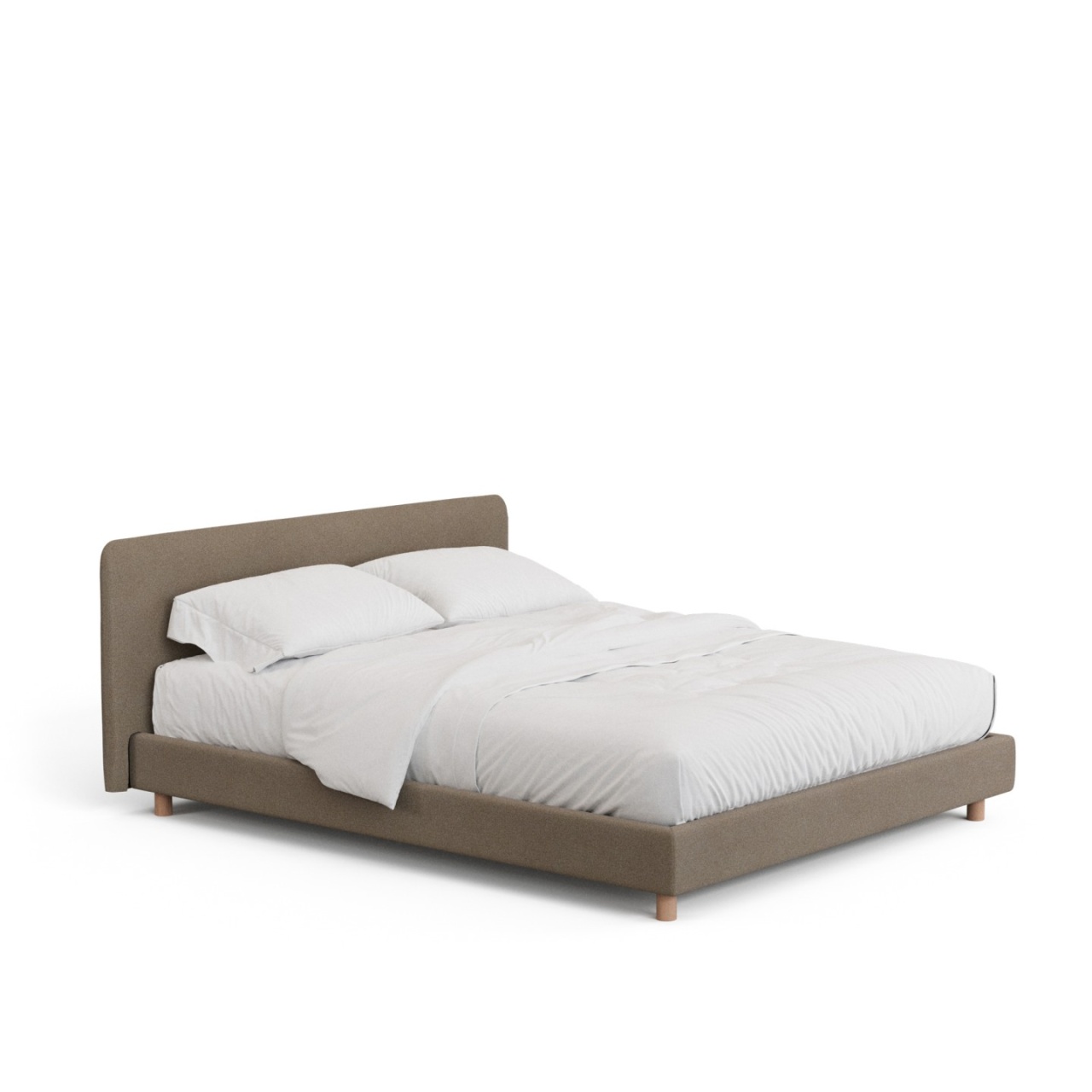 Beds & Bed Frames Pat maro deschis din lemn 160x200 cm Valma Chenille Kave Home