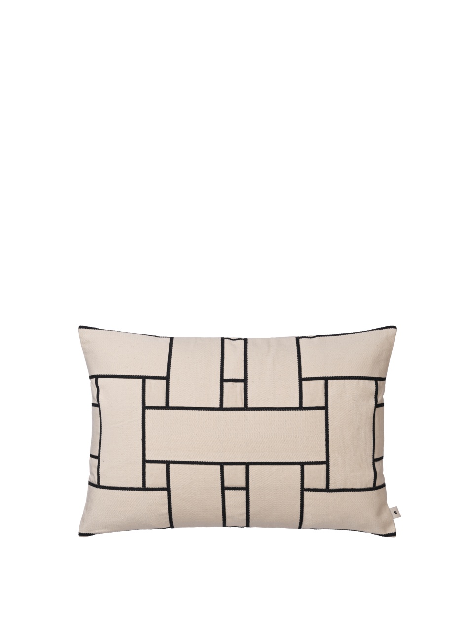 Throw Pillows Perna dreptunghiulara alb antic/neagra din bumbac 40x60 cm Lattice Offset Ferm Living