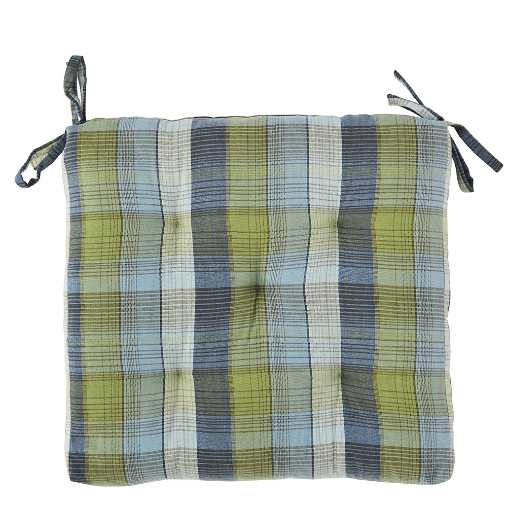 Chair & Sofa Cushions Perna sezut patrata verde/albastra din bumbac 45x45 cm Wing Madam Stoltz