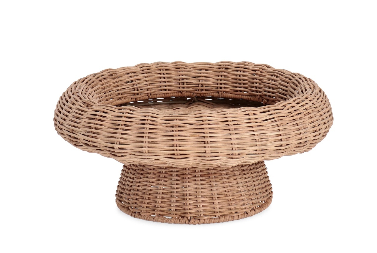 Bizzotto Platou cu picior decorativ maro din ratan 35 cm Irele Bizzotto