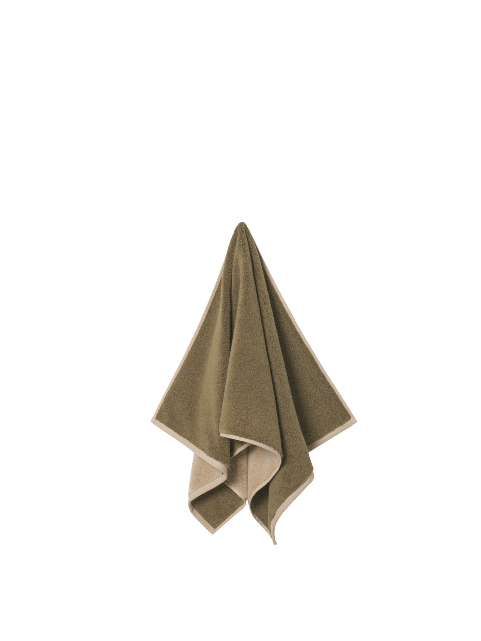 Towels Prosop crem/verde oliv din bumbac 50x100 cm Ekko Ferm Living