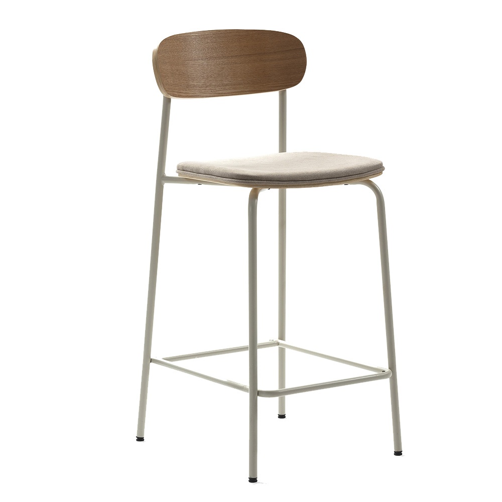 Quiet Object Scaun bar bej/alb din metal Adriana Quiet Object