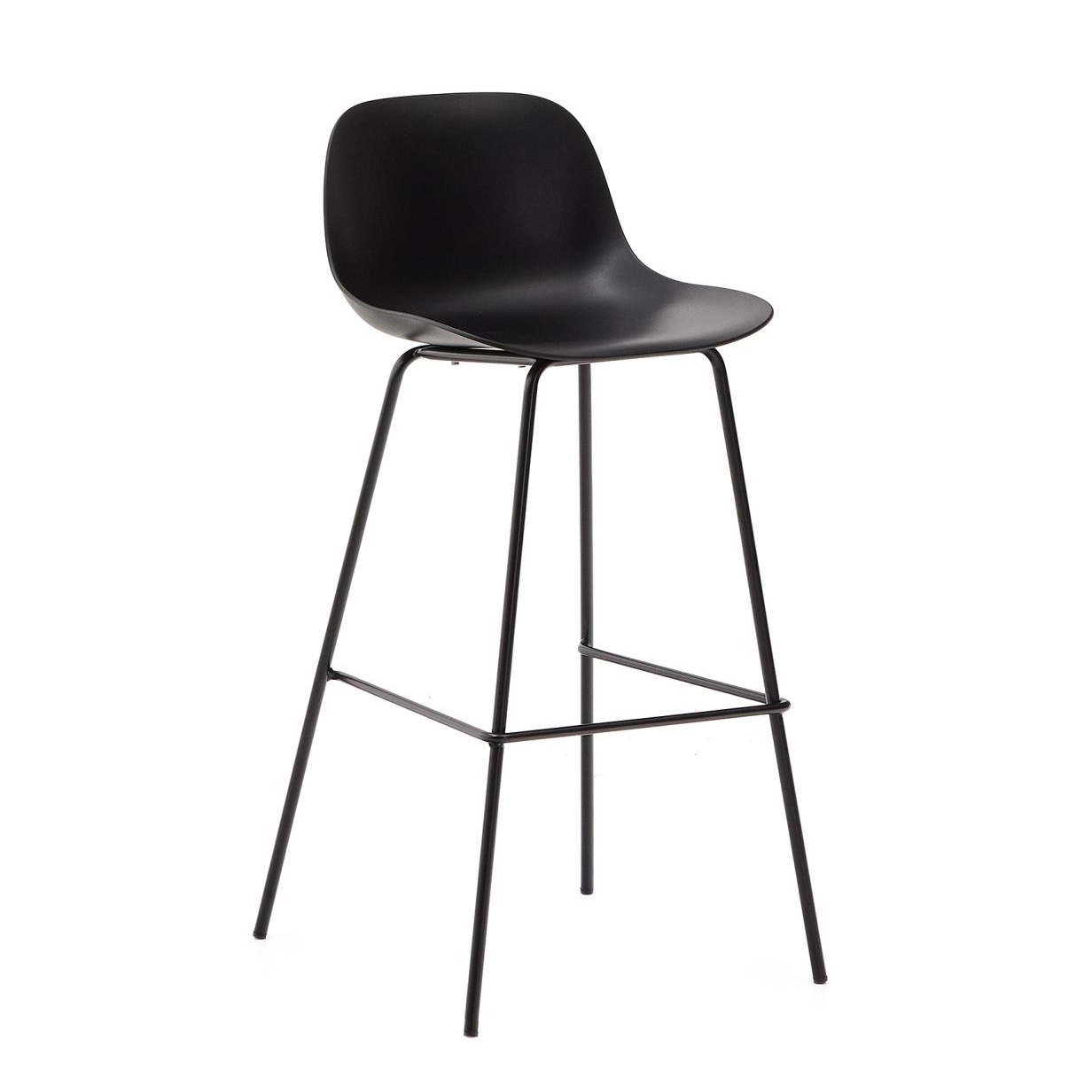 Chairs Scaun bar exterior negru din plastic Altea Kave Home