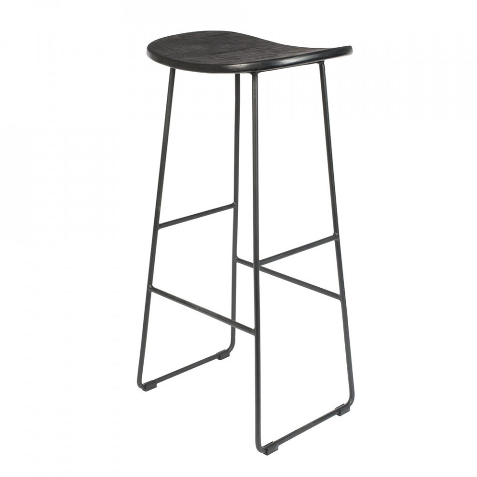 Table & Bar Stools Scaun bar negru din lemn Tangle Quiet Object