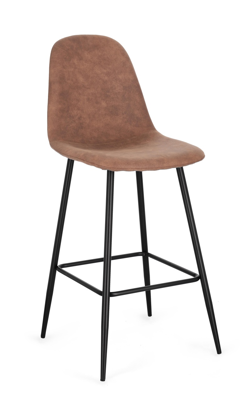 Chairs Scaun bar negru/maro coniac din textil New Irelia Bizzotto