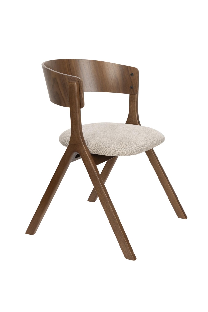 Chairs Scaun dining bej/maro din textil Bresso Dutchbone