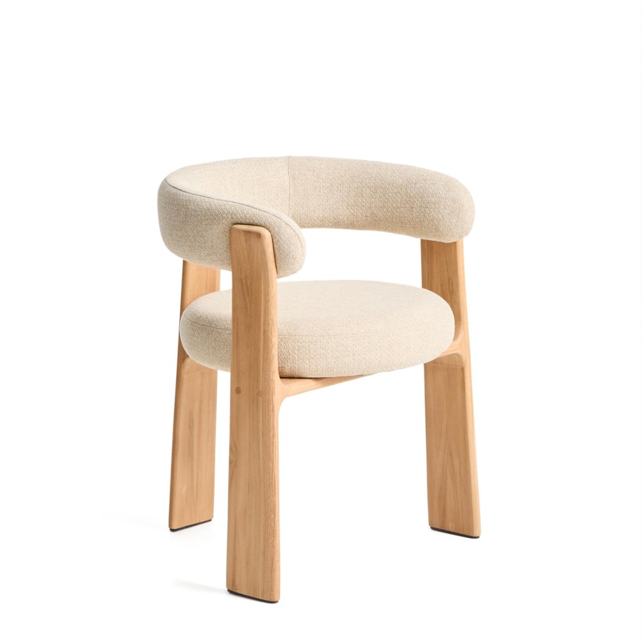 pret lambriu lemn exterior Scaun dining exterior bej deschis din textil Granite Kave Home