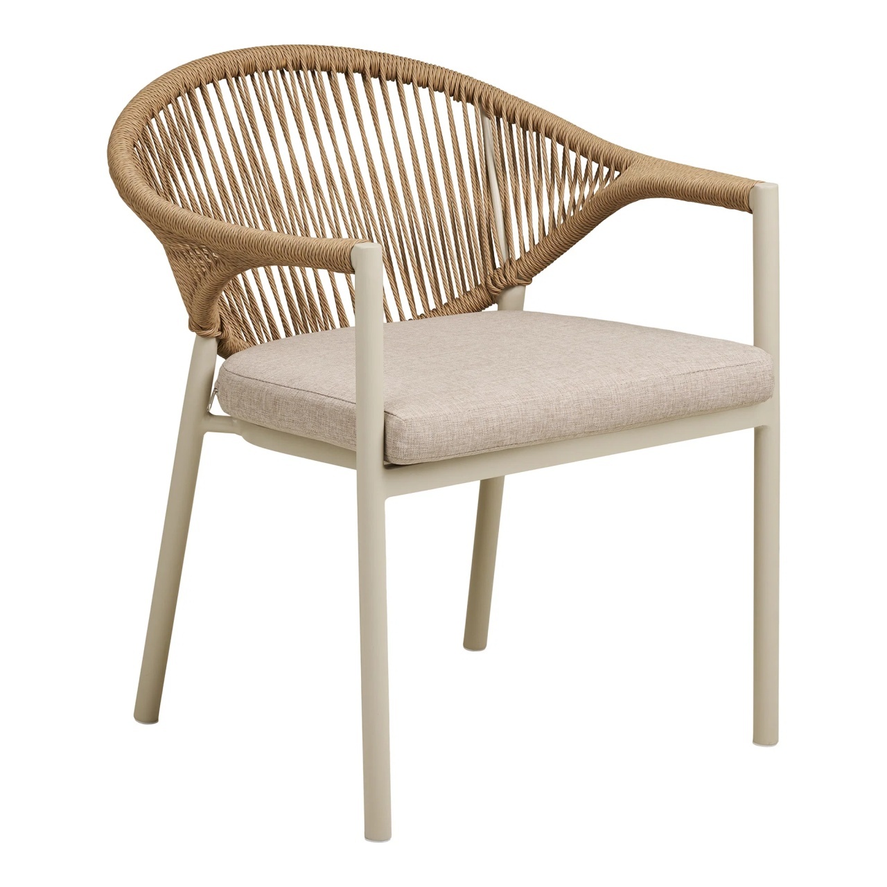 Outdoor Furniture Scaun dining exterior bej/maro din metal Abela House Nordic