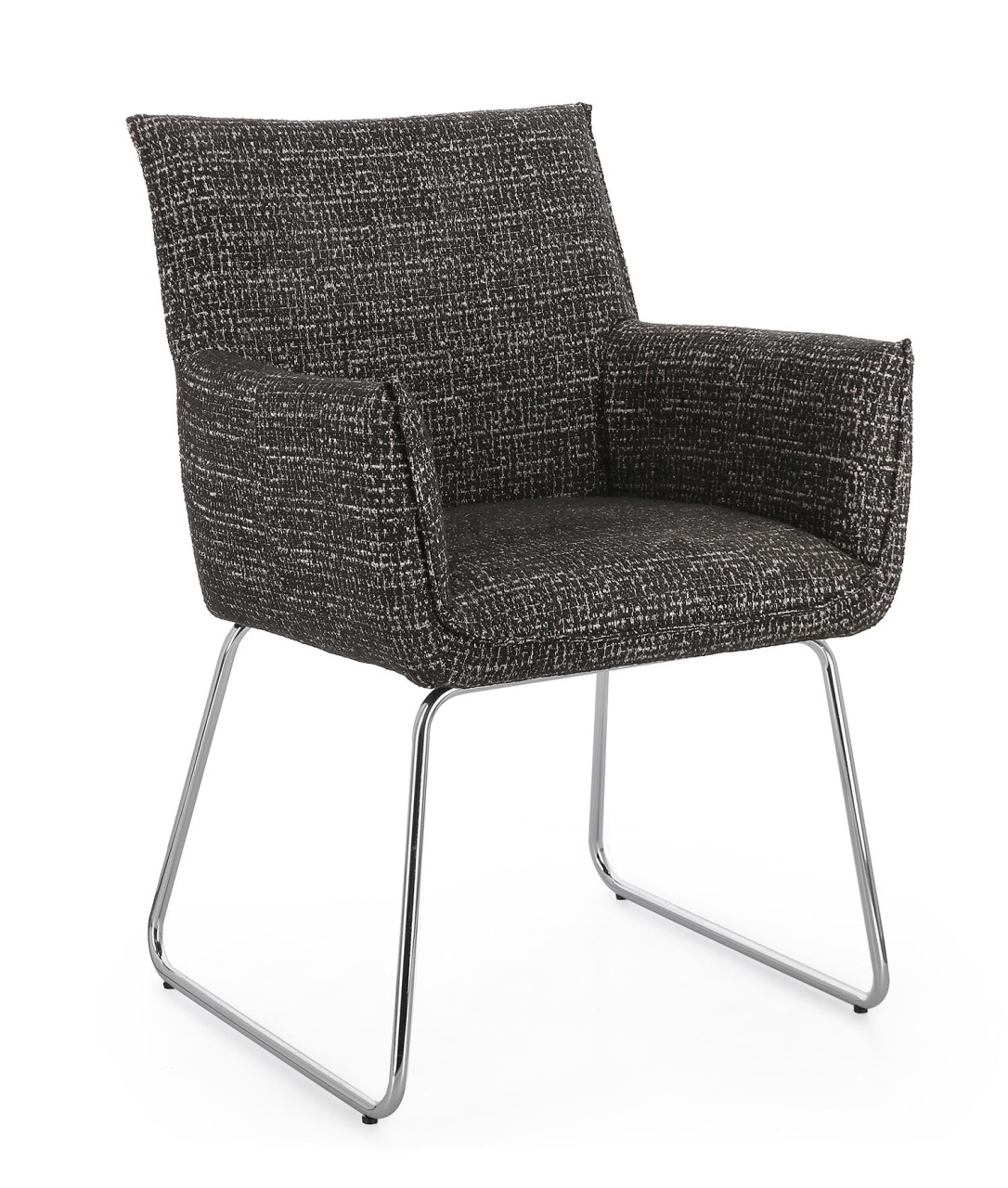 scaun living gri Scaun dining gri carbune din textil Evelyn Tweed Bizzotto