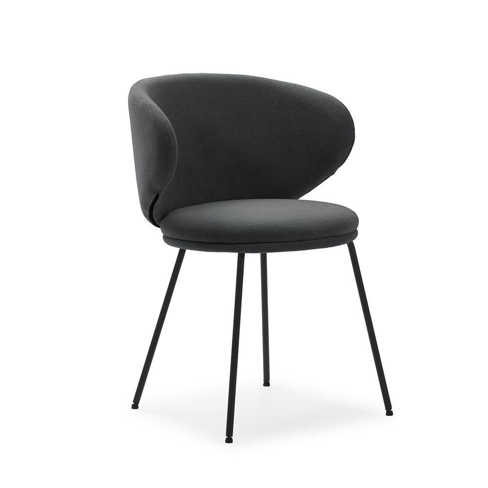 Quiet Object Scaun dining gri inchis din textil Rush Quiet Object