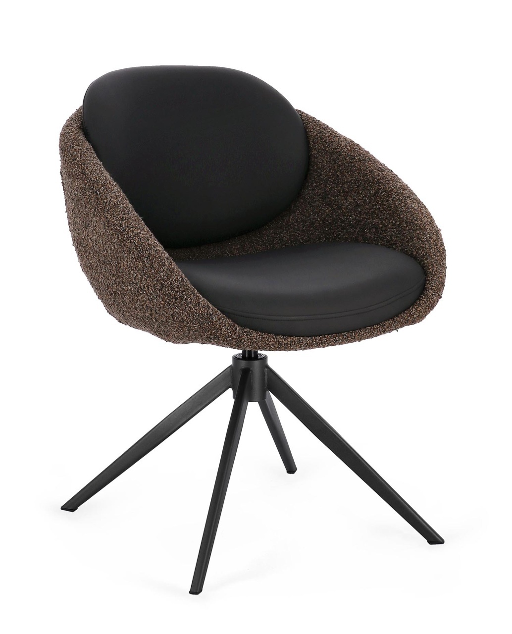 Chairs Scaun dining rotativ maro cafea din textil Averik Bizzotto