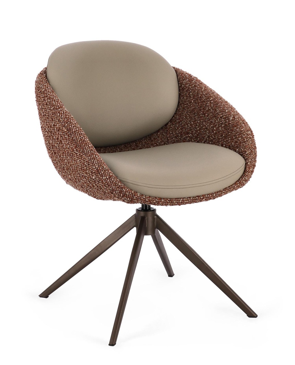 Chairs Scaun dining rotativ maro caramiziu din textil Averik Bizzotto