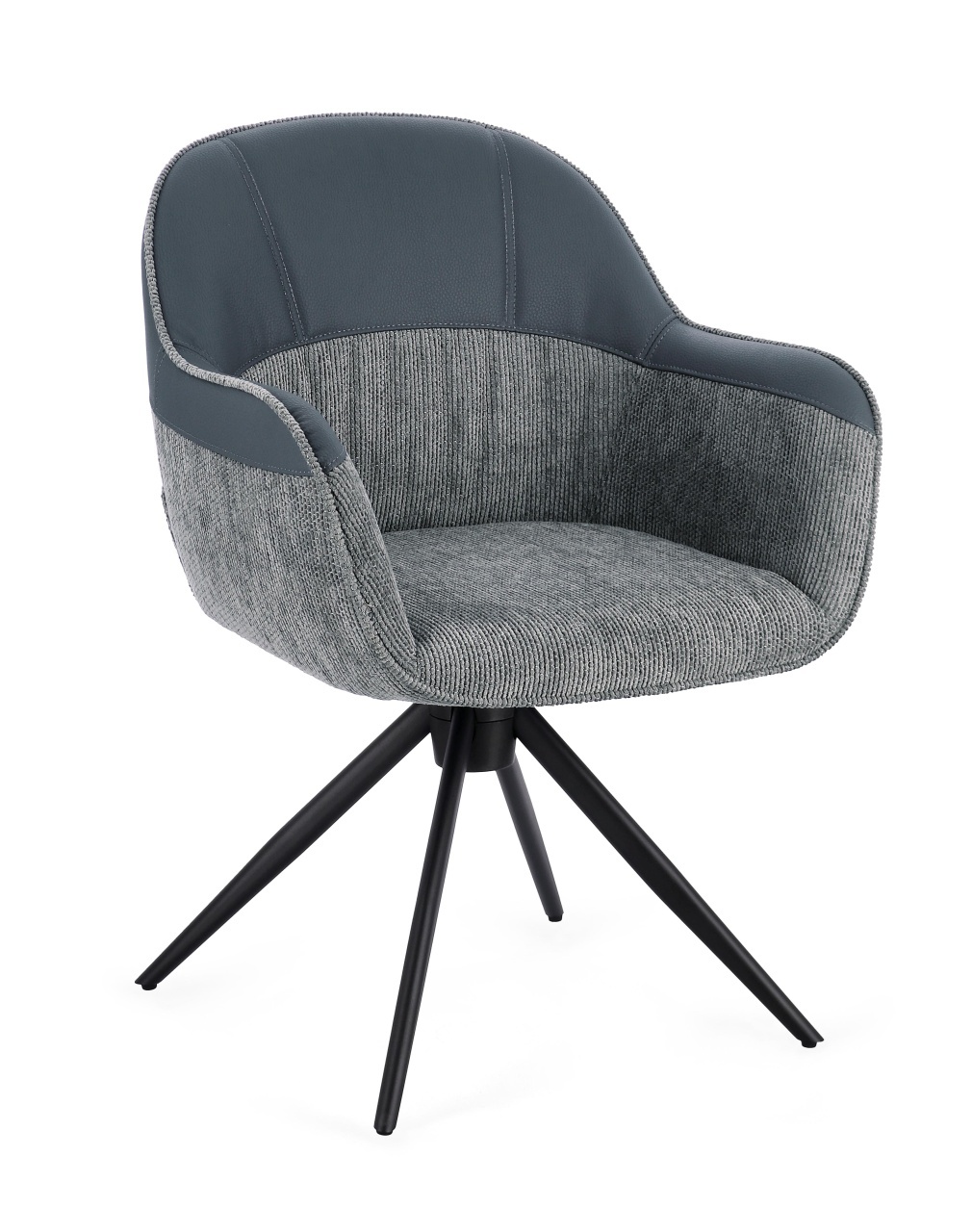 Chairs Scaun dining rotativ negru/gri din textil Isotta Bizzotto