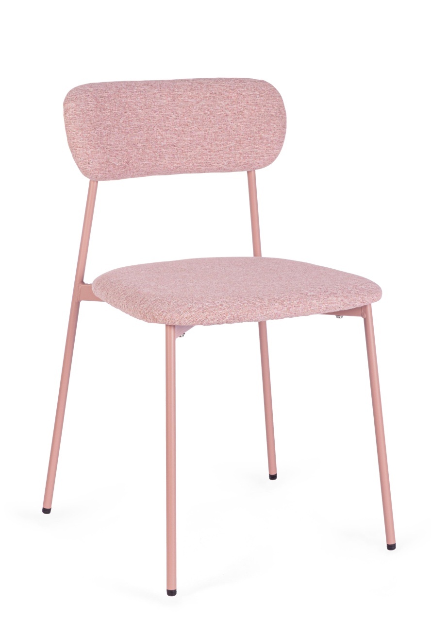 Chairs Scaun dining roz din textil Inka Bizzotto