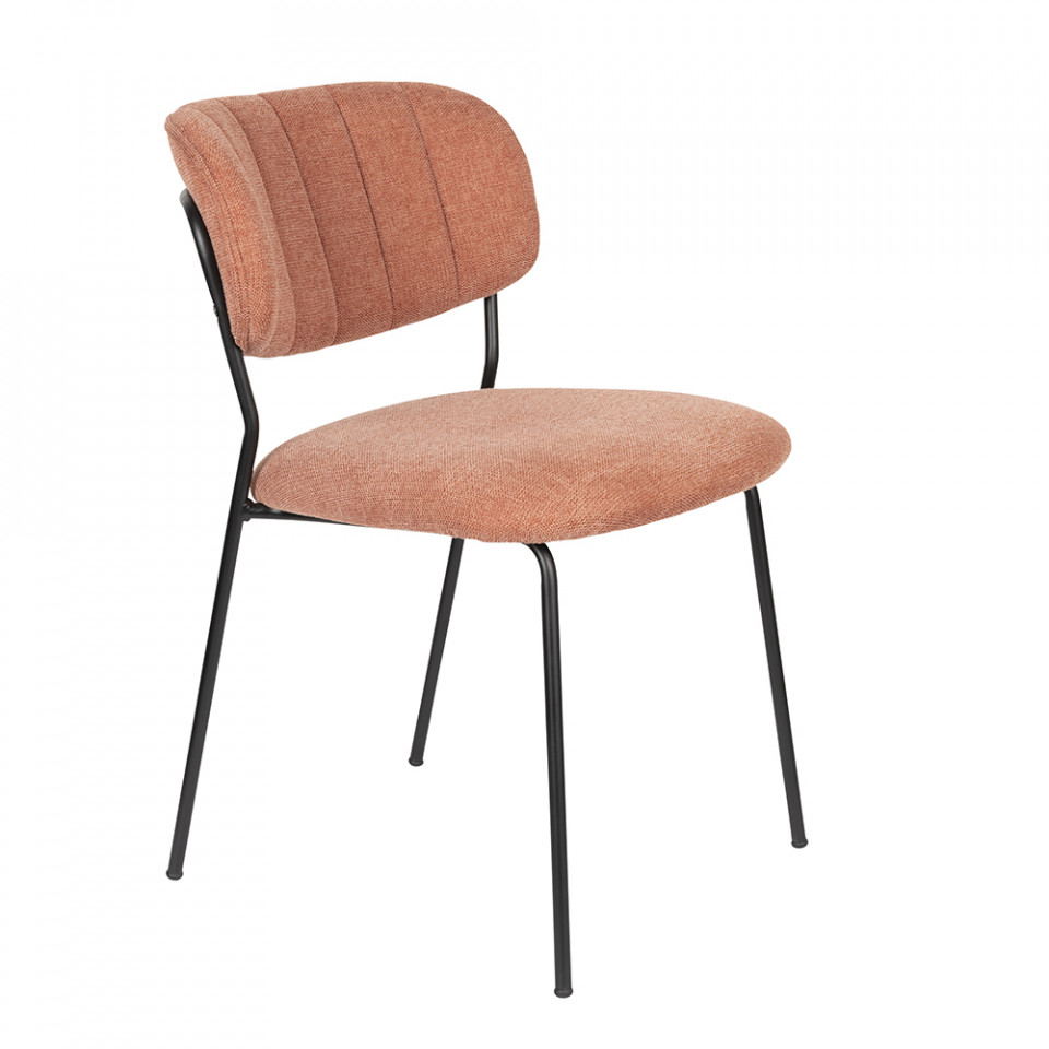 Quiet Object Scaun dining roz/negru din textil Jolien FR Quiet Object