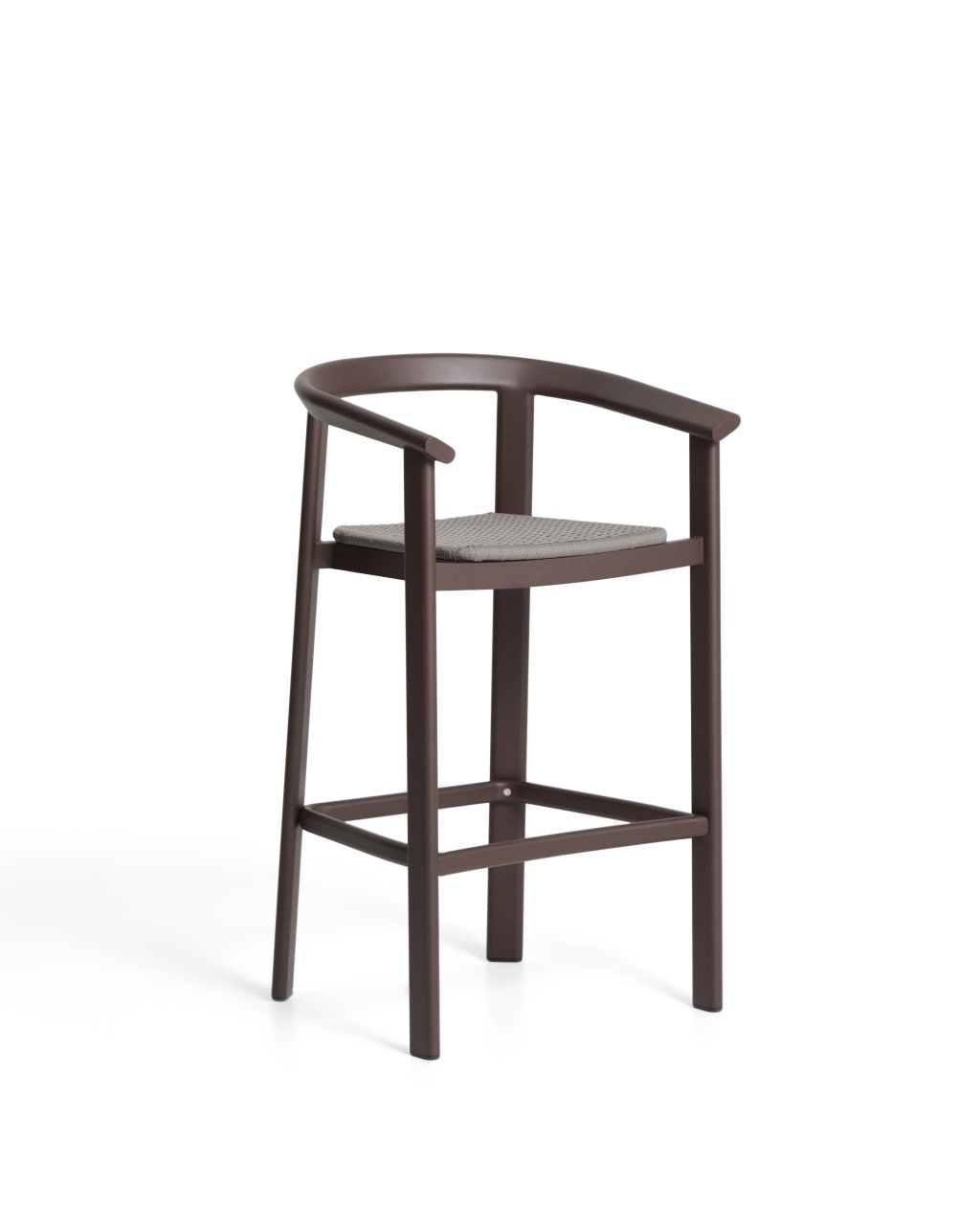 scaun bar albastru Scaun exterior bar maro din metal Erice 75 Kave Home