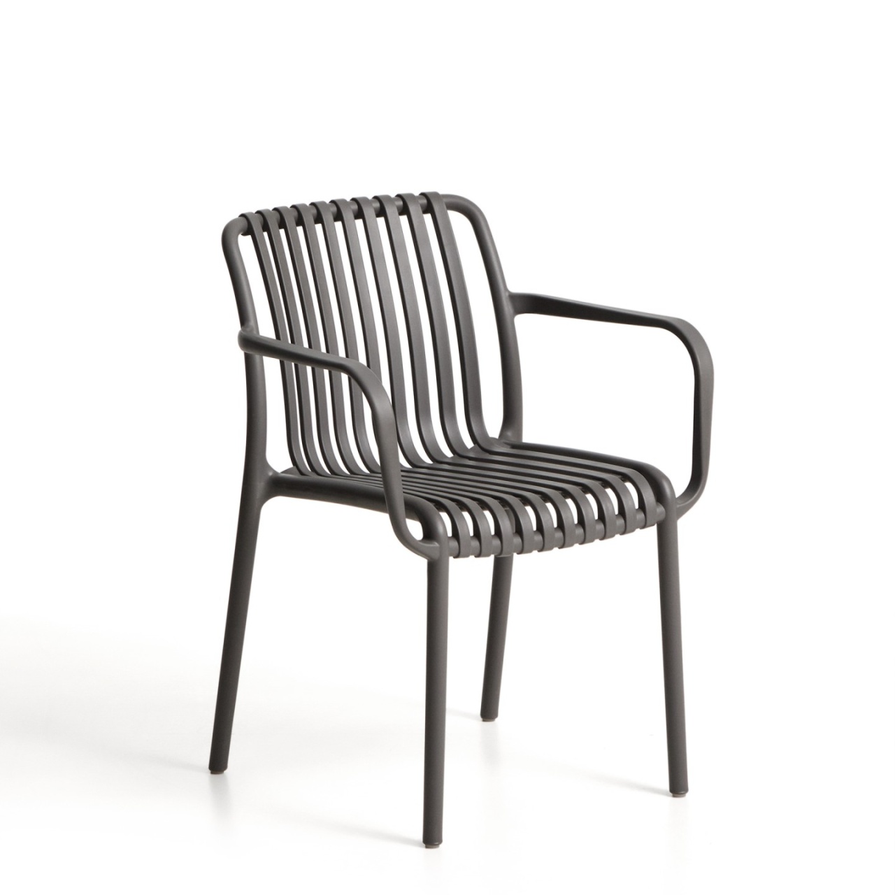 scaun ergonomice Scaun exterior dining gri grafit din plastic Isabellini Kave Home