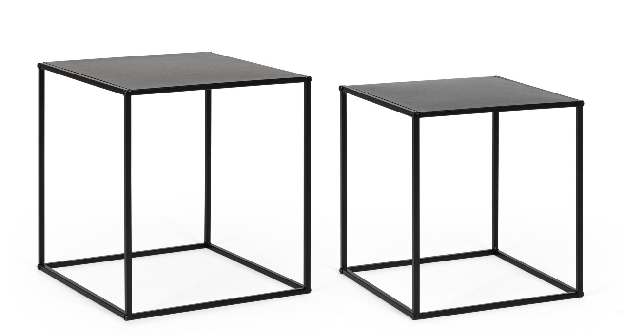 Coffee Tables Set 2 mese de cafea negre din metal Alrik Bizzotto