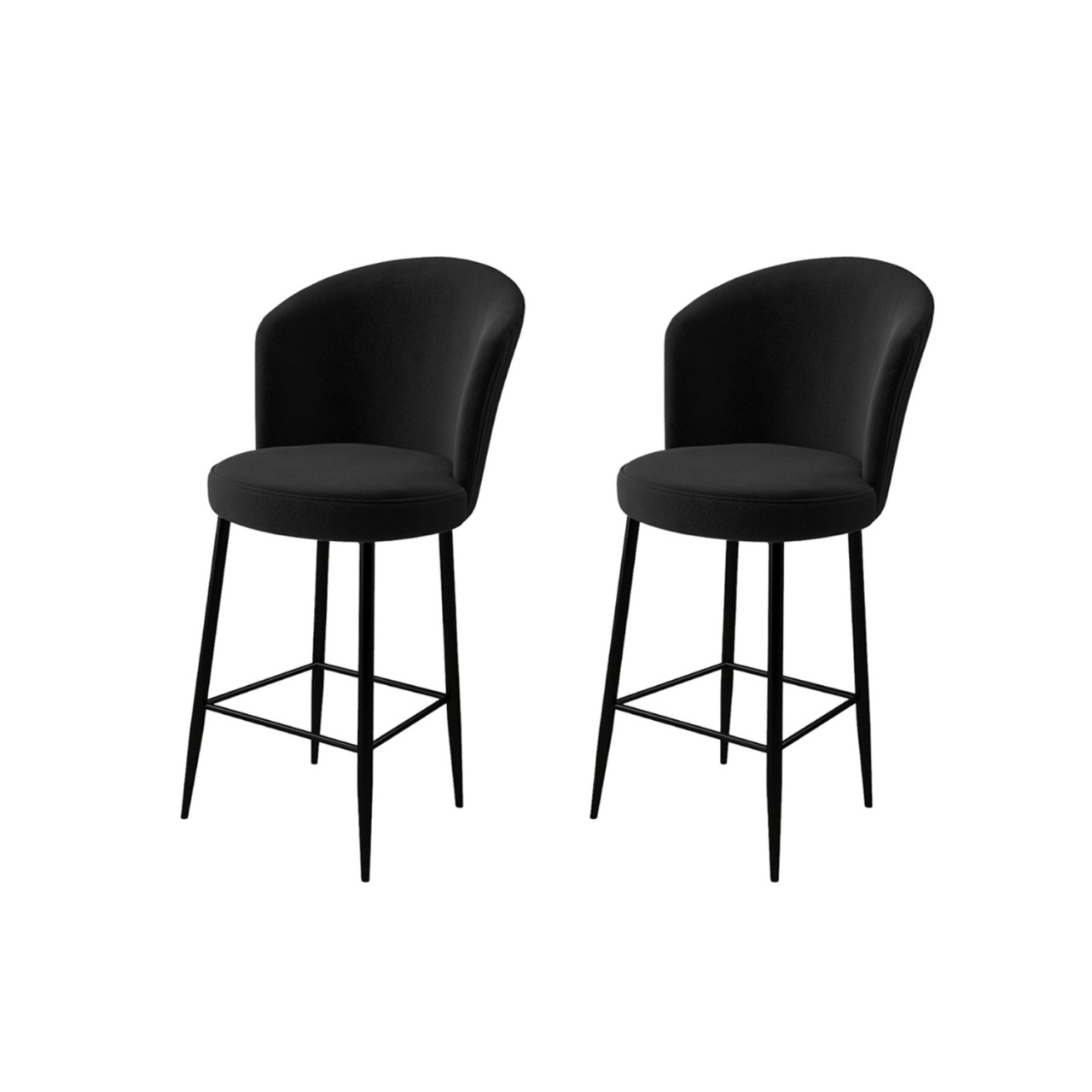 Chairs Set 2 scaune bar negre din textil Fora The Home Collection