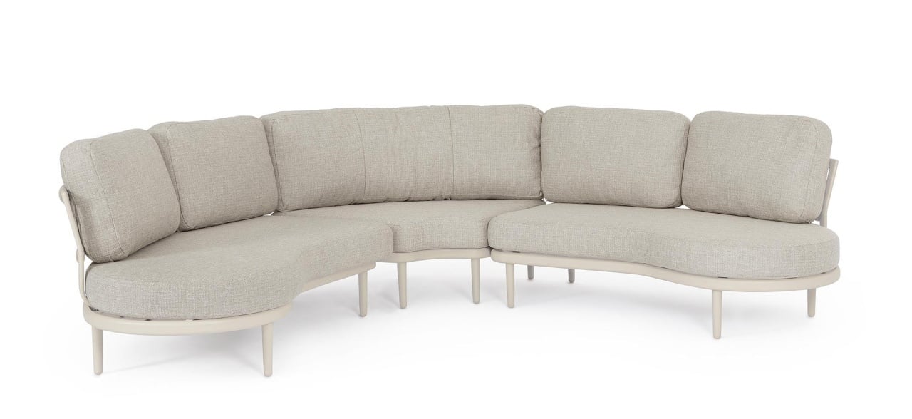 Outdoor Sofas Set 3 canapele exterior gri/alb din textil Helios Bizzotto