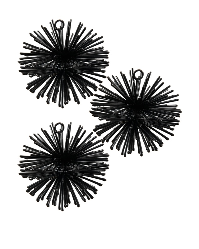 Seasonal & Holiday Decorations Set 3 decoratiuni suspendabile negre din metal Prickle XS Pols Potten