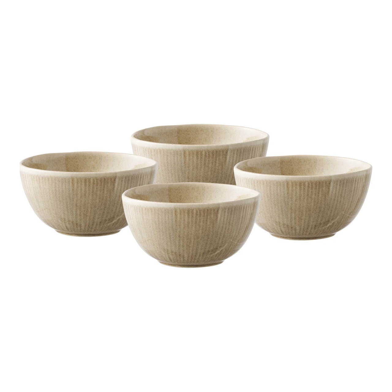 microunde Set 4 boluri bej din ceramica 15 cm Viola House Nordic