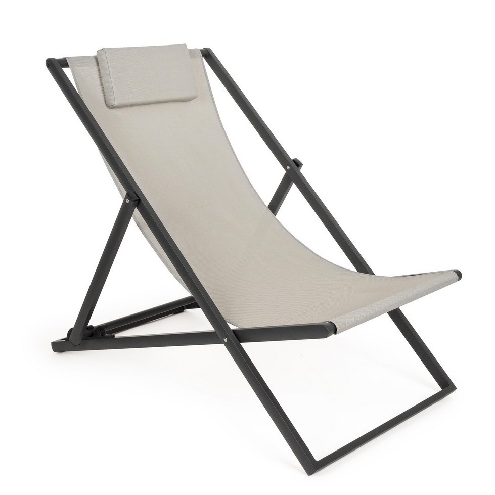 Bizzotto Sezlong gri/gri inchis din textil Taylor Deck Bizzotto