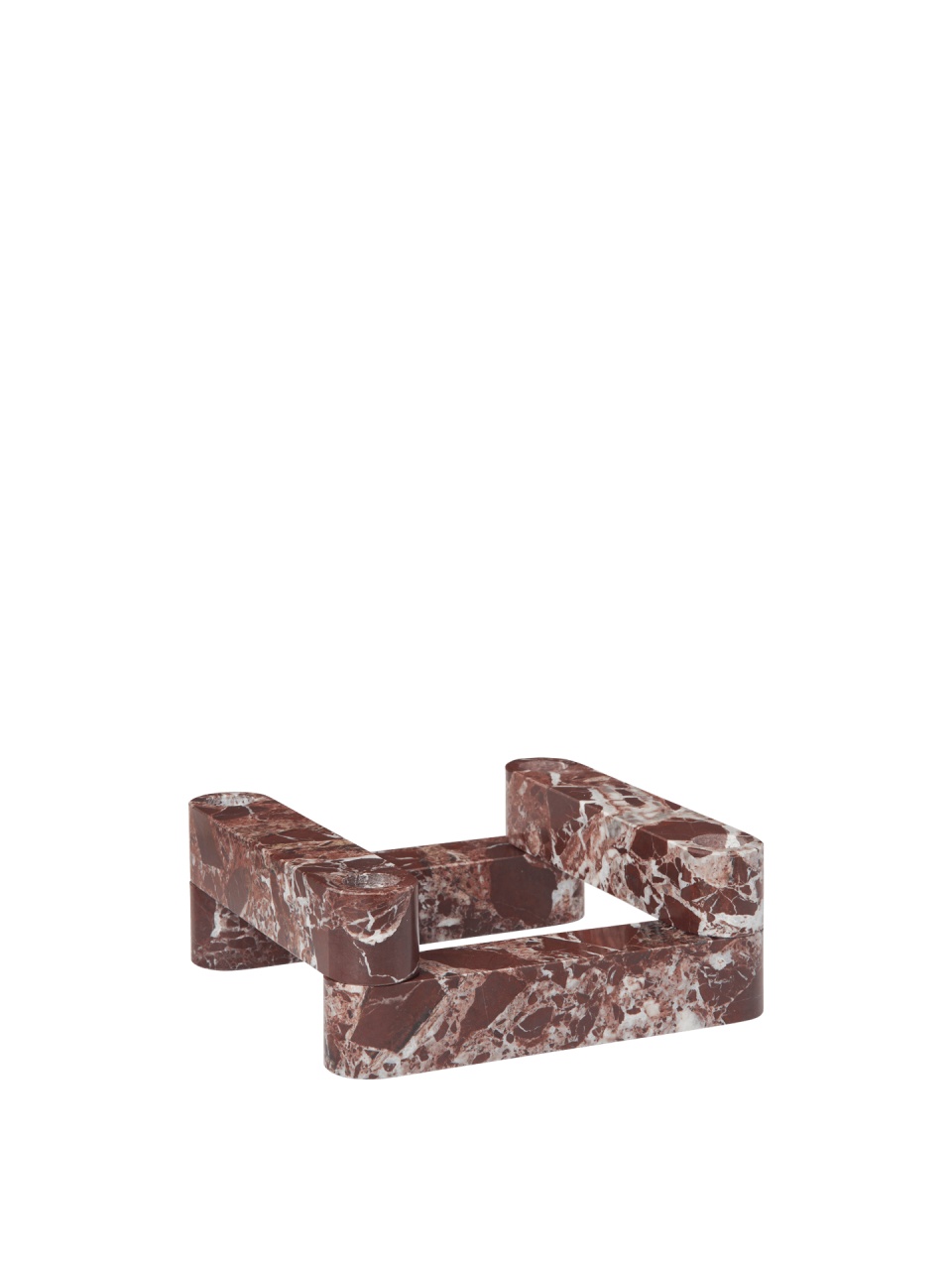 Candle Holders Suport lumanari rosu din marmura 7 cm Newel Ferm Living