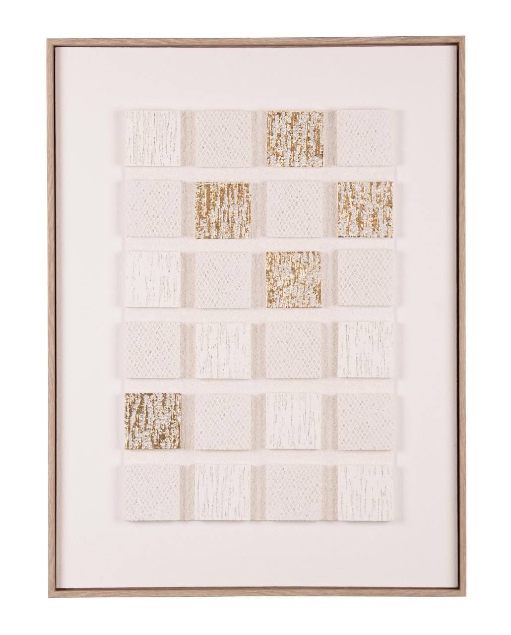 Posters, Prints, & Visual Artwork Tablou multicolor din fibre naturale 60x80 cm Zarek White2 Bizzotto
