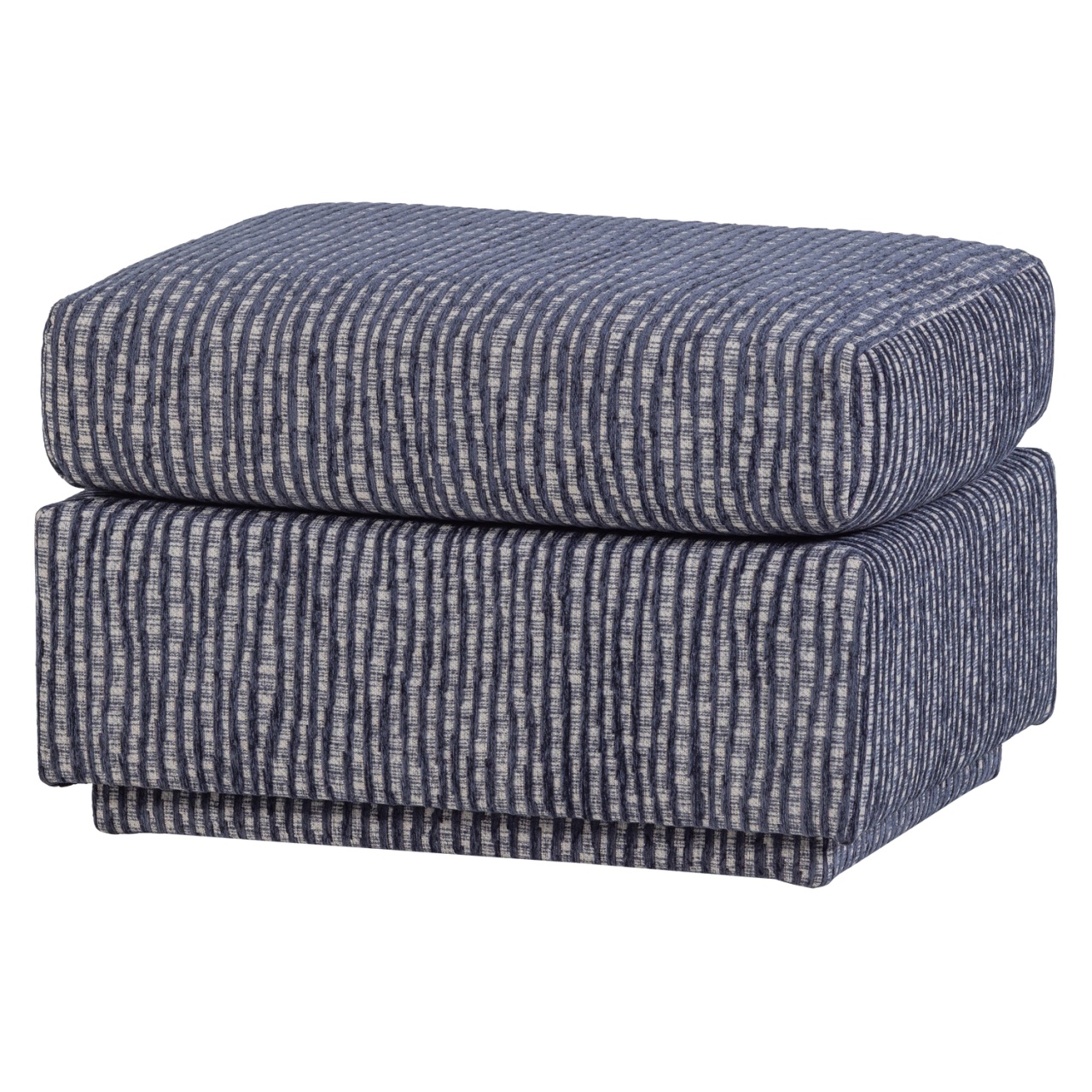 Ottomans Taburet dreptunghiular gri/albastru din textil 60x50 cm Lou Woood