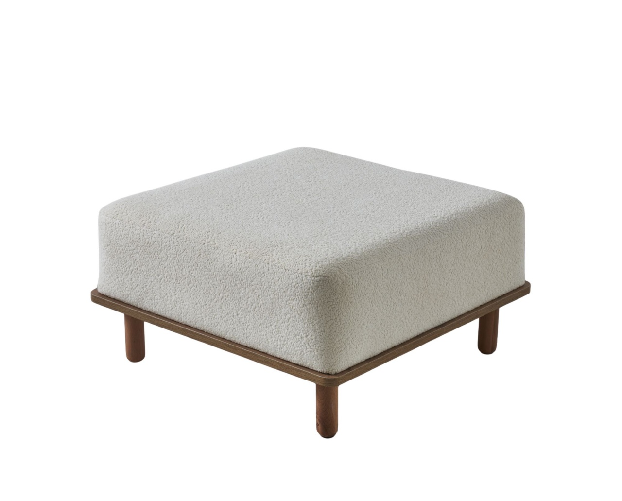 Ottomans Taburet patrat alb din textil 68x69 cm Pia The Home Collection