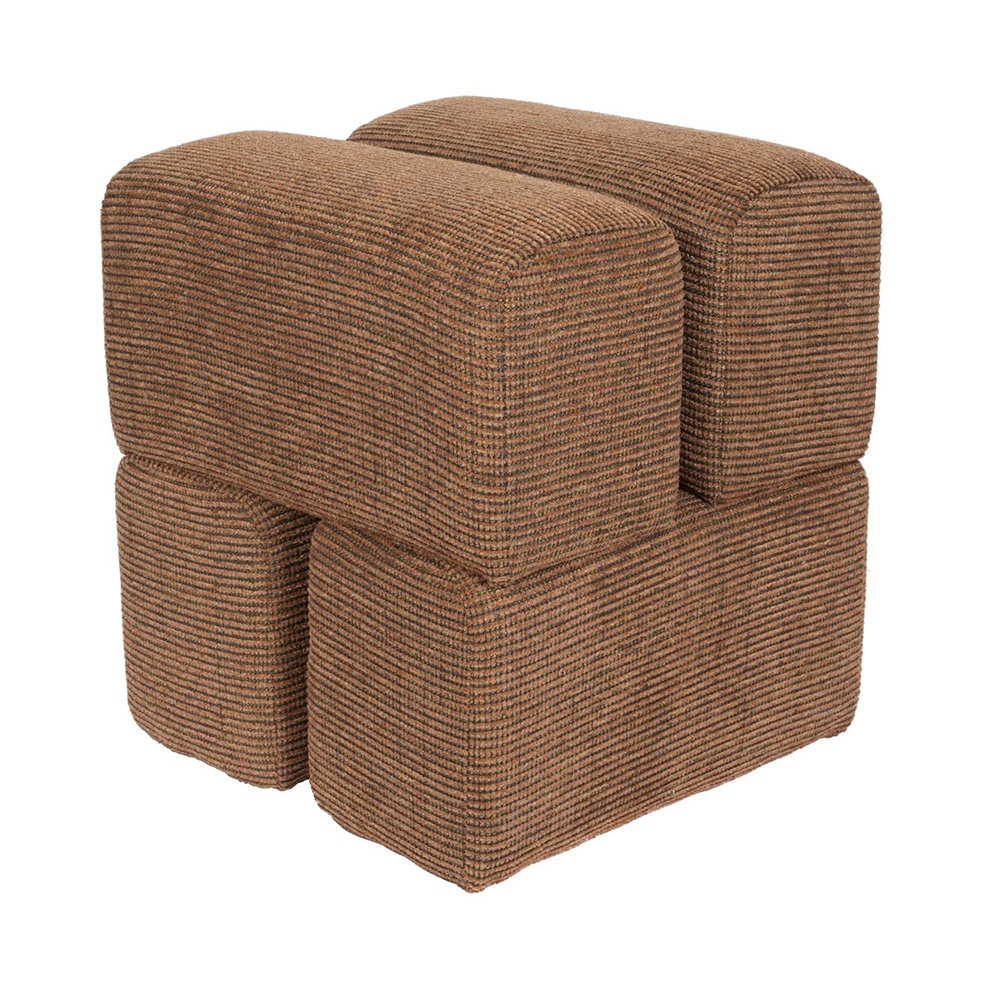 Quiet Object Taburet patrat maro teracota din textil 40x40 cm Staple Quiet Object