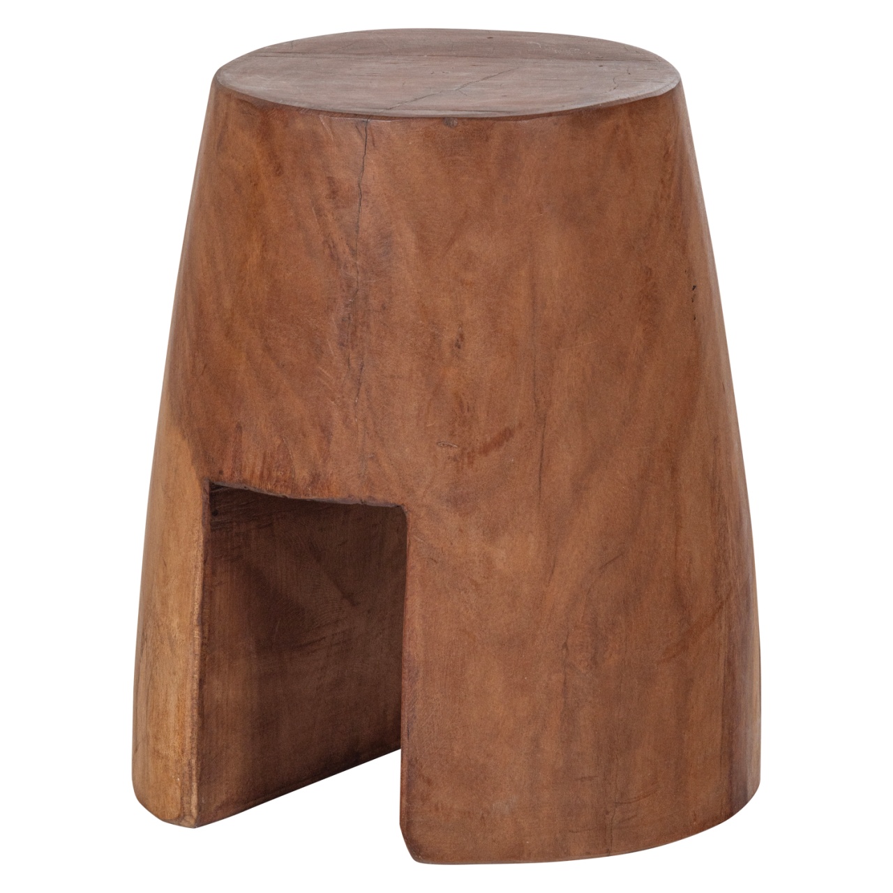 Ottomans Taburet rotund maro din lemn 22 cm Viri Woood