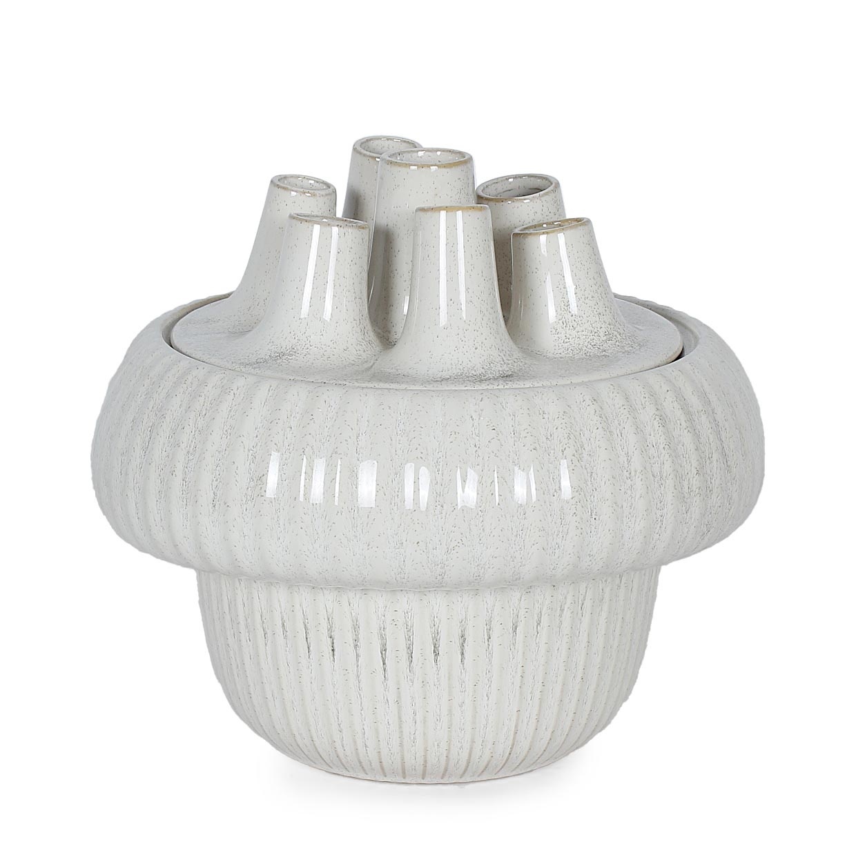 Vases Vaza alba din ceramica 26 cm Olyssia Bizzotto